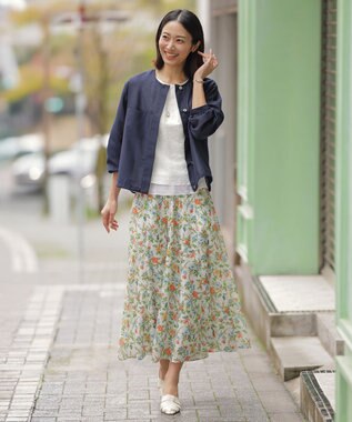 J.PRESS LADIES S レーシーチェック クルーネック カットソー ホワイトチェック系3