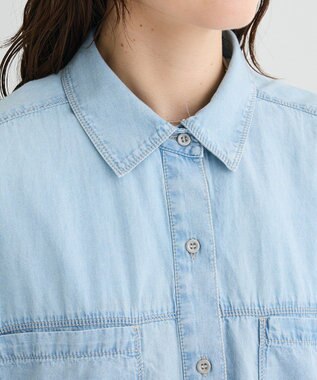 Green Parks シアーデニムシャツワンピース Light Indigo