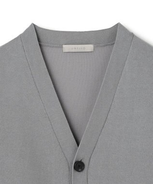 UNFILO MENS 【男女兼用/新色追加】スウェットライク ニットカーディガン [24年秋冬商品] ライトグレー