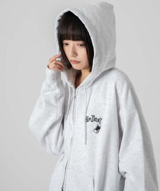 WEGO 【ユニセックス着用ITEM/MLサイズ展開】別注BENDAVISグラフィックジップパーカー アッシュグレー