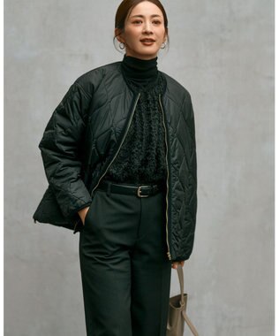 23区 【洗える】ウォームストレッチ ワイドパンツ ブラック系