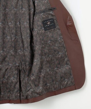 JOSEPH ABBOUD 【長く育てたいサスティナブルなレザー】ベジタブルラムレザージャケット ブラウン系