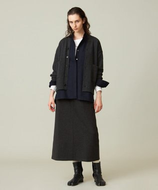 J.PRESS YORK STREET 【WOMEN】バンドカラーブラウス ネイビー系