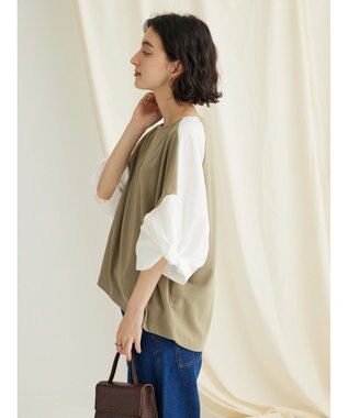 CRAFT STANDARD BOUTIQUE 袖ねじり切り替えプルオーバー Khaki