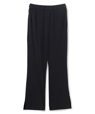 UNFILO L 【ウエストゴム】ドライトリコット セミフレアパンツ ブラック