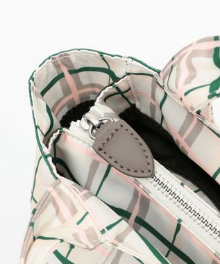 Y'SACCS 総柄プリントミニトートバッグ グレージュ（チェック柄）