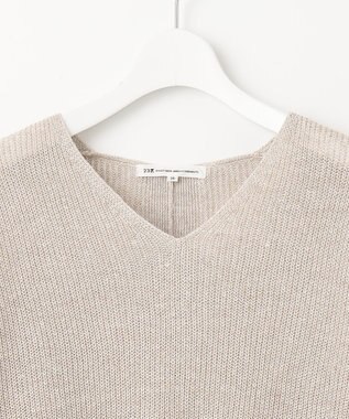 23区 【洗える】ピュアリネン Vネック ニット ブラウン系5