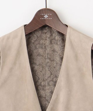 JOSEPH ABBOUD 【ゴートスウェード/軽量/ソフト/ストレッチ】ゴートスウェード ベスト ライトグレー系