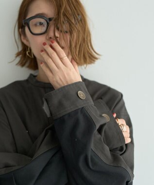 YECCA VECCA 【リバーシブル】2wayミリタリーコート Charcoal Gray
