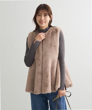 Green Parks ・Ｐｅｔｉｔ　Ｆｌｅｕｒ　ボトルネックリブニット Charcoal Gray