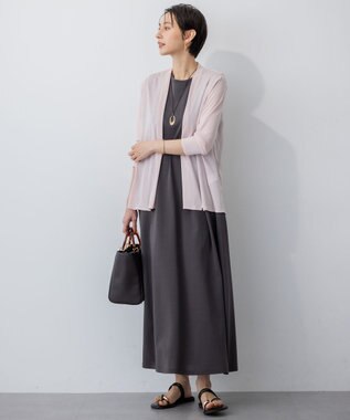 23区 L 【Oggi8月号掲載/接触冷感/洗える】ツイストコットンプレーティング スリーブレスワンピース グレー系