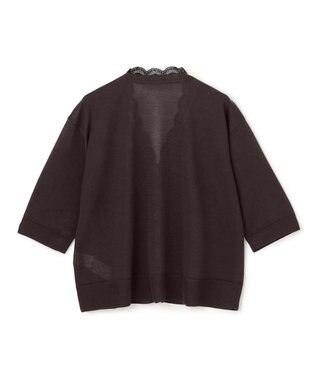 UNFILO レースドッキングニット カーディガン ブラウン
