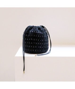 UNBILLION カシュカシュ cachecache / サテンリボン編み込み巾着ショルダー