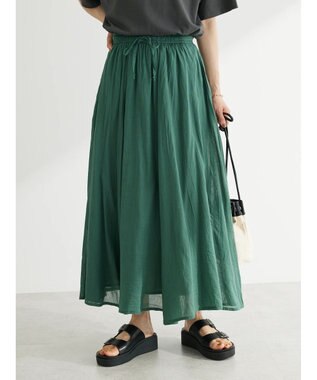 Green Parks インド綿　ふんわりボイルロングスカート Green