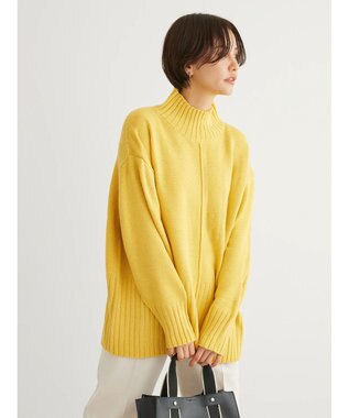 Green Parks 洗える　バックスリットニットプルオーバー Yellow