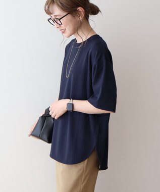 AMERICAN HOLIC ジョーゼットラウンドヘムトップス Navy