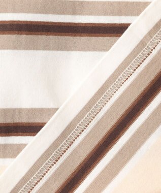 J.PRESS KIDS 【110-130cm】マルチボーダー 半袖ポロシャツ ベージュ系1