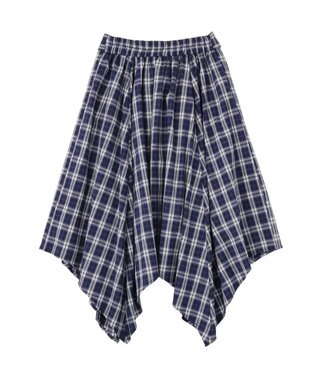 earth music&ecology イレヘムチェックシャツライクスカート Navy
