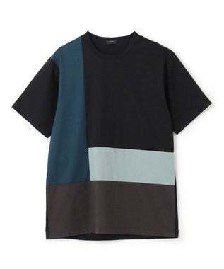 JOSEPH HOMME カラーコットンブロック クルーネックＴシャツ ブラック系3