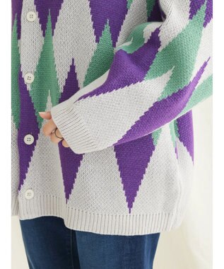 CRAFT STANDARD BOUTIQUE 【男女兼用】アーガイル柄カーディガン2 Purple