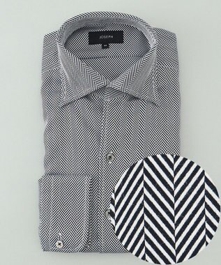 JOSEPH HOMME ツイルヘリンボンクレイジー　イタリアンカラー ブラック系1