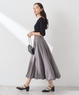 earth music&ecology 襟袖スカラップ配色プルオーバー Black