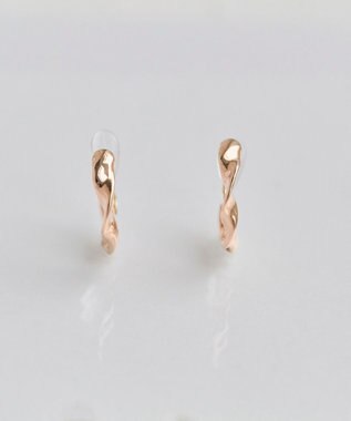 Phoebe 【金属アレルギー対応】【痛くないシリーズ】モーションメタルクリスタルループフィットイヤリング　シャンパンゴールド シャンパンゴールド