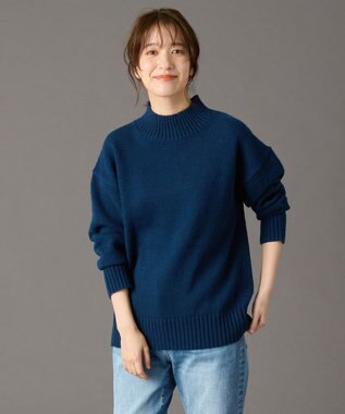 ANY ラムウールボトルネックプルオーバー ダークブルー