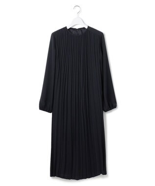 23区 L 【洗える】クリスタルアムンゼン プリーツワンピース ネイビー系