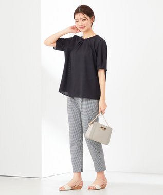 ANY SIS 【美人百花6月号掲載】シアーストライプ ブラウス ネイビー