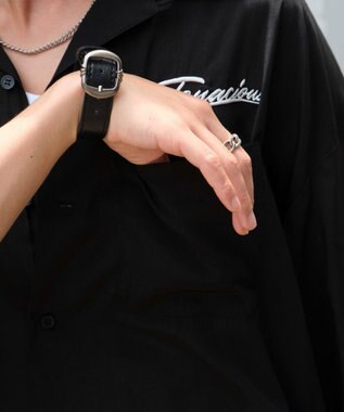 WEGO 【ユニセックス着用ITEM/MLサイズ展開】オープンカラーグラフィックシャツ（SS） ブラックその他