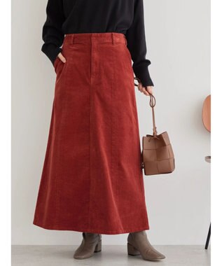 AMERICAN HOLIC コーデュロイＡラインスカート Terracotta