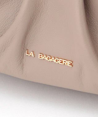 LA BAGAGERIE シープレザー　ギャザーミニマムバッグ グレージュ