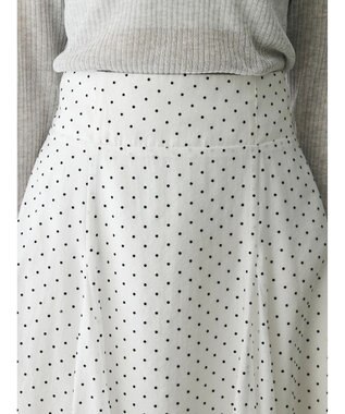Green Parks AnriettMusee ドットフレアーロングスカート Off White