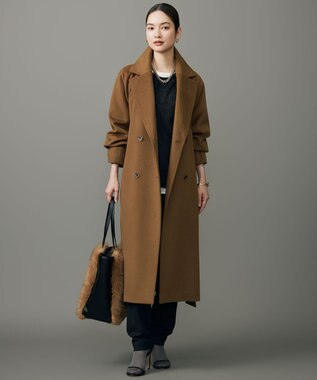 自由区 【カタログ掲載】ファーコンビ トートバッグ ブラック×キャメル