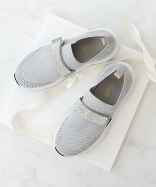 Bridget Birkin 【Bridget Birkin】ベルトストーンニットスニーカー ライトグレー