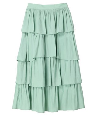earth music&ecology フリルティアードスカート Mint Green