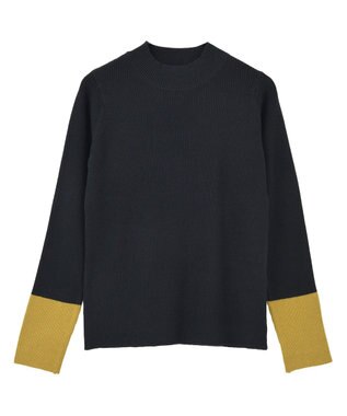 AMERICAN HOLIC バイパチ袖配色リブプルオーバー Dark Navy