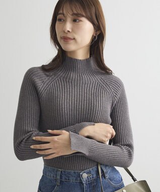 Green Parks ・Ｐｅｔｉｔ　Ｆｌｅｕｒ　ボトルネックリブニット Charcoal Gray