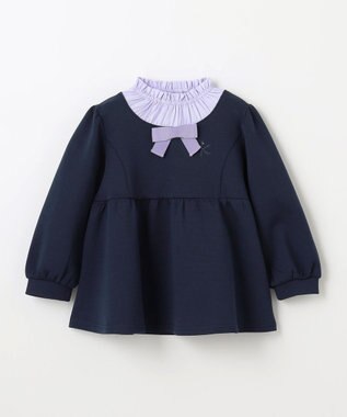 組曲 KIDS 【110-140㎝】ボウタイリボン トップス ネイビー系