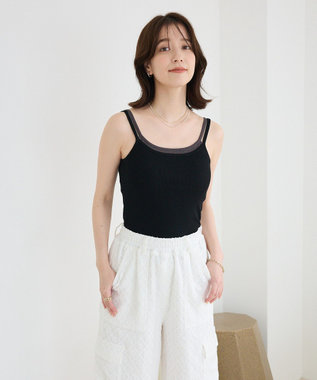 Green Parks ・Ｐｅｔｉｔ　Ｆｌｅｕｒ　レイヤードキャミ（カップ付 Black