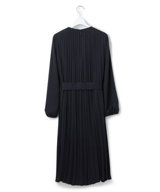 23区 L 【洗える】クリスタルアムンゼン プリーツワンピース ネイビー系