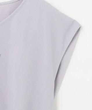 ANY チュールデザインフレンチスリーブTシャツ グレー