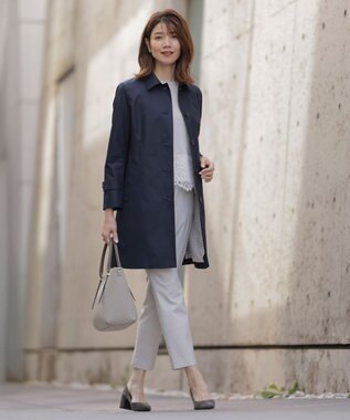 J.PRESS LADIES L 【撥水・WEB限定カラーあり】コットンポリエステル ツイル ロング コート ネイビー系