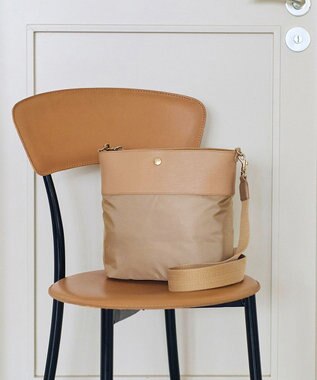 TOPKAPI 【Breath TOPKAPI】RIPPLE リプル ナイロン コンビ ベルト デザイン ショルダー バッグ ベージュ