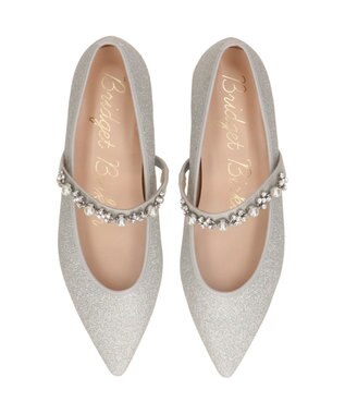 Bridget Birkin ＜抗菌消臭＞【Bridget Birkin】キラキラストラップポインテッドパンプス シルバー