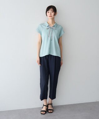 YECCA VECCA 【UVカット】サラサライージーテーパードパンツ Navy