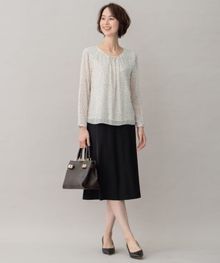 自由区 【XSサイズ～/洗える】ダブルフェイススーティング セミフレアスカート ミッドナイト