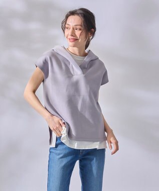 ANY L ダンボールフレンチスリーブ パーカー ライトグレー