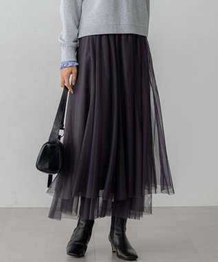 23区 【洗える】レイヤード チュール スカート